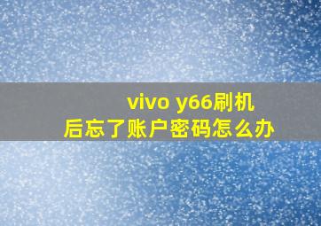 vivo y66刷机后忘了账户密码怎么办